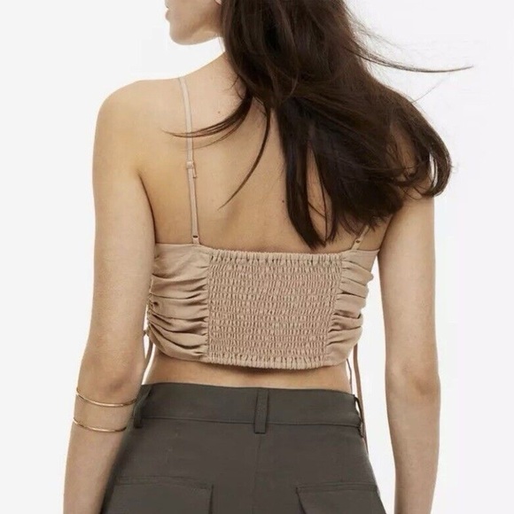 H&M Pink Beige Crop Top XS - Picture 3 of 7